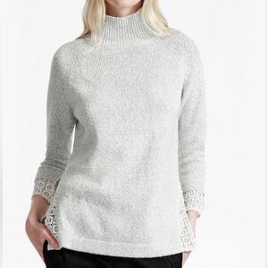 French Connection Lola Sweater Womens Size Medium Lace Knit Fall Lagenlook Lagom
